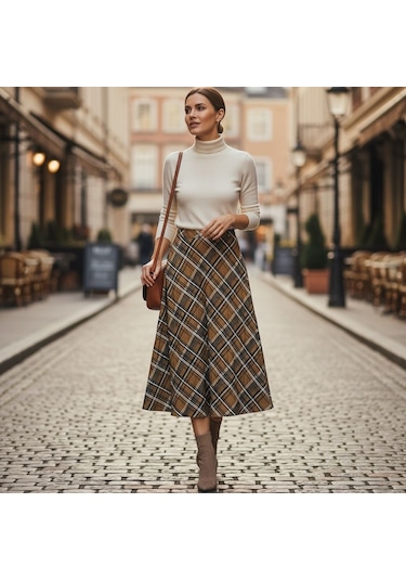 Eren Style Şifon İçi Astarlı Beli Lastikli Etek 95 Cm - 38-52 Sarı