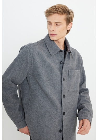 Wrangler Loose Fit Rahat Kesim Antrasit Melanj Gömlek Ceket Antrasit Melanj