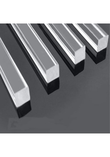 1-10 Adet Akrilik Kare Şeffaf Organik Cam Çubuk Çok Boyutlu Uzunluk 100-500mm Dıy Zanaat Mimari Model Malzemesi