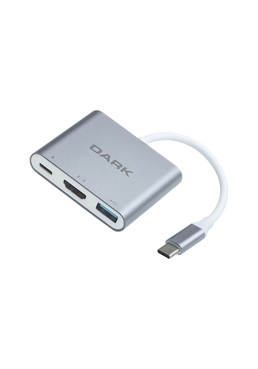 Dark 3In1 Usb3.1 Type C Erkek - Usb 3.0 / Hdmı Dönüştürücü (4K Uh
