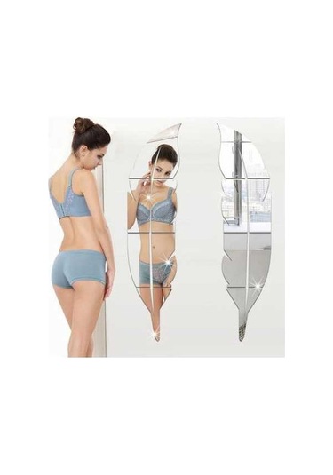 Novahub Ahşap Effektli Akrilik Ayna Duvar Çıkartması, 30x120cm Gümüş Diğer