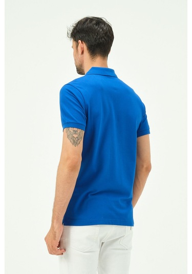 Classıc Pamuk Regular Comfort Erkek Polo Yaka Tişört Sax