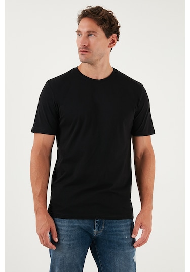 Buratti Pamuklu Regular Fit Bisiklet Yaka Erkek T Shirt 59020204 Siyah
