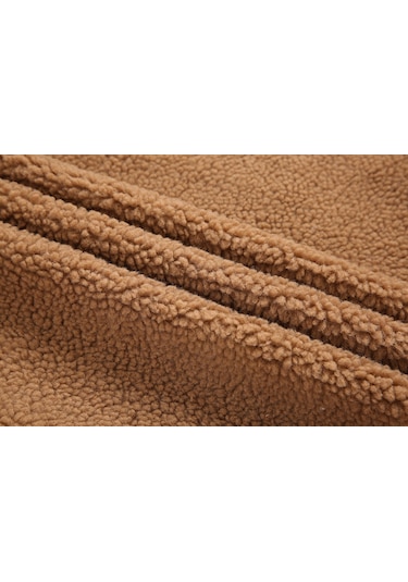 Yeni Erkek Süet Yakalı Peluş Ceket Kahverengi