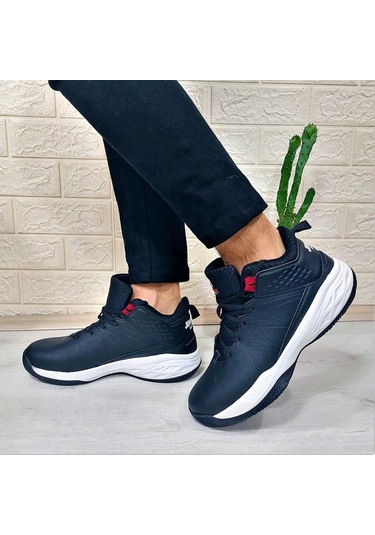 Jump 28652 Siyah-beyaz Boğazlı Basket Spor Ayakkabı Siyah - Beyaz
