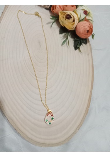 Yılbaşı Özel Çelik Kolye Beyaz