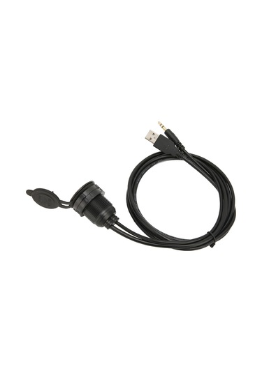 Kangvka Usb 2.0 3.5mm Aux Ertelenmiş Kablosu, Araba-motosiklet-tekne İçin Su Geçirmez, Gömülü Tasarım, Dayanıklı Pc Malzeme, 1m Uzunluk