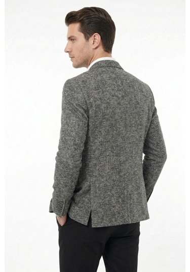 Suitmen Erkek Tek Spor Ceket 4 Drop Çift Yırtmaçlı Mevsimlik Bgl-st05331 Antrasit