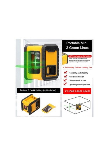 Tongxida Yeşil Lazerli 3 Otomatik Dengelemeli Taşınabilir Hizalama Aleti - Fayans, Pencere Ve Duvar Montajı İçin