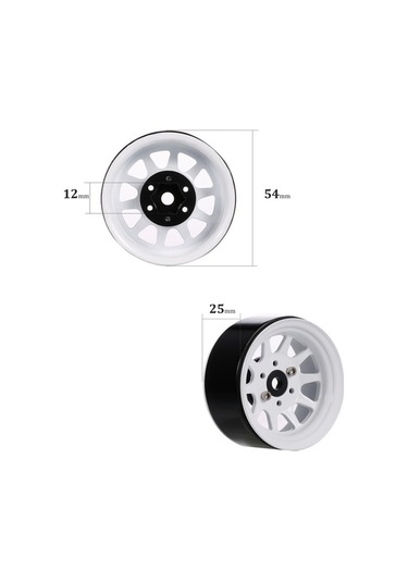 Pazly Trx4 Siyah/beyaz Seti Seçenekli Scx10 Metal Jant İçin Gen8 Geeroyoo Dayanıklı Beadlock Axial Adet 4 1.9 - Sk