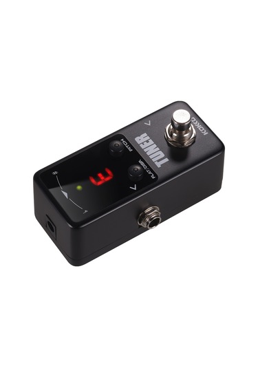 Yaozixa Küçük Boy Ahşap Gitar Pedalı Akortörü - Büyük Led Ekranlı, Yüksek Hassasiyetli, 435-445hz A4 Aralığı, Anti-skayma Lastik Tabanlı