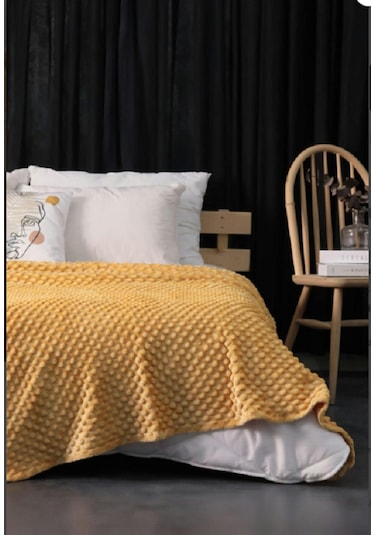 Mink Tomurcuk Battaniye 500 Hardal Battal Boy 200x220 Hardal