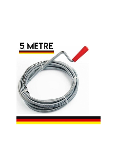 Mager Tıkanmış Lavabo Gider Boru Kanal Açıcı Kılavuz Susta 5 Metr