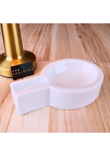 Perlotus Porselen Beyaz Şeffaf Sırlı Puro Küllüğü Sert Porselen 10 Cm