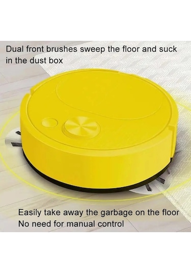 Dancemonkey Tarla Süpürme Robotu Otomatik Aile Mini Temizleme Makinesi Usb Şarjlı Akıllı Süpürge Siyah, Yeni Tasarım Siyah