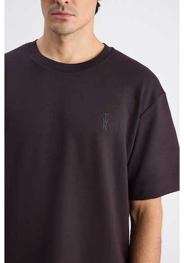 Twn Relaxed Fit Kahverengi Düz T-shirt 6ec144701535m Çok Renkli