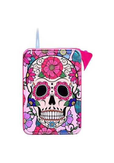 La Catrina Sigara Tabaka Ve Çakmak Seti Pembe