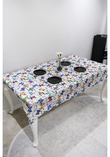 Sufre Sıvı Geçirmez Masa Örtüsü Sofra Bezi Sofra Örtüsü Piknik Örtüsü Kelebekli