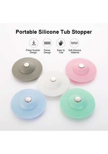 Moveevo Silikon Vana Tıkanıklık Önleyici, Basınçlı Emme Dizayni, Saç Ve Çöp Filtresi, Banyo/ Mutfak Lavaboları İçin Gri Gri