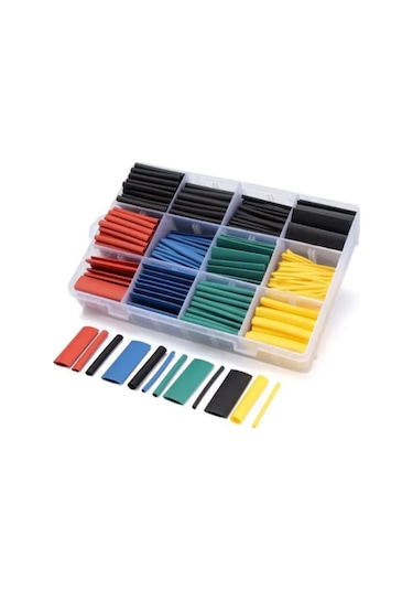 Rfkumanda-Renkli Makaron Seti 530 Adet Kutulu,Isı İle Daralan Kablo Shrink