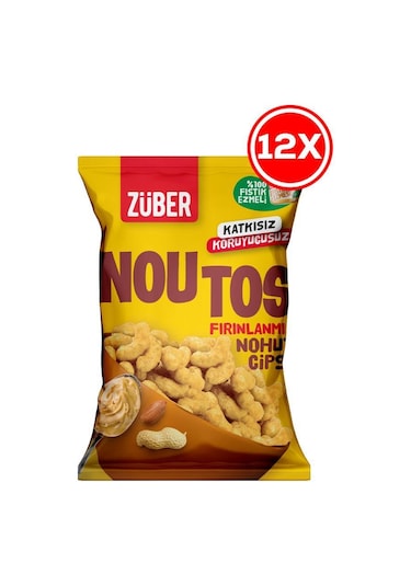 Züber Noutos Nohut Cipsi %100 Fıstık Ezmeli 12 x 55 G