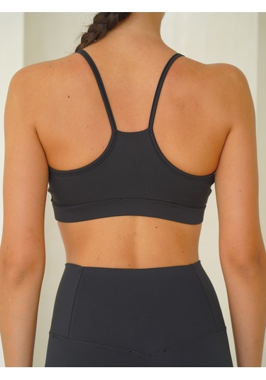 Fold Kaplı Spor Siyah Crop Siyah