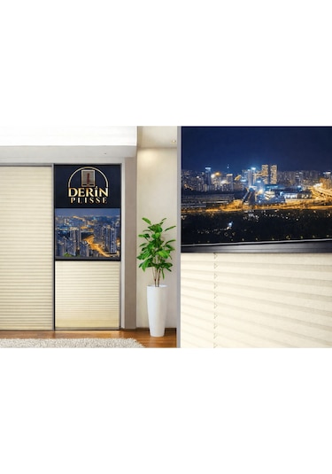 Derinplisse Plise Perde Cam balkon perdesi  Beyaz , Gri , Krem, Bej , Antrasit Kumaş Renkleri Çok Renkli