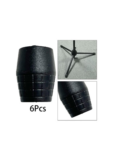 6x Mikrofon Standı Kauçuk Ayaklar Kauçuk Kapak Siyah