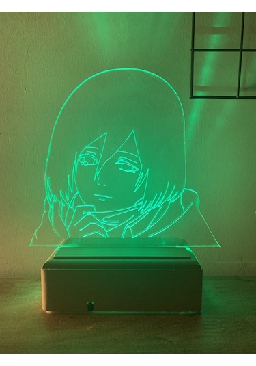 Mikasa Ackerman Aot 16 Renk Gece Lambası