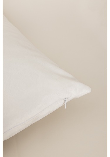 Charm Siyah Geyik Baskılı Beyaz Kırlent 43x43 35263a Beyaz