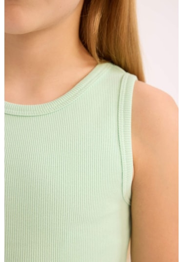 DeFacto Kız Çocuk Bisiklet Yaka Basic Düz Atlet D9097A825HSGN240