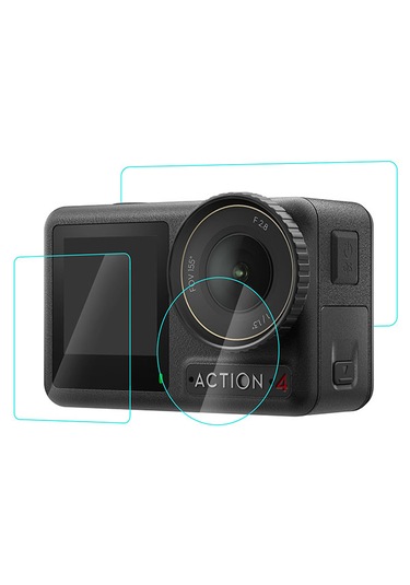 Djı Osmo Action 4 İçin Puluz 3'ü 1 Arada Ekran Temperli Cam Filmi