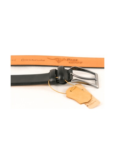 Hakiki Erkek Deri Kemer 3,5 Cm Siyah Klasik Kumaş Pantolon Kemeri Siyah