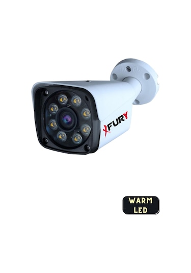 Fury 2 Kameralı 5MP Lens 1080P 2MP Color Görüntü 8 Warm Led Gece Görüş Full HD Güvenlik Kamera Sistemi 320