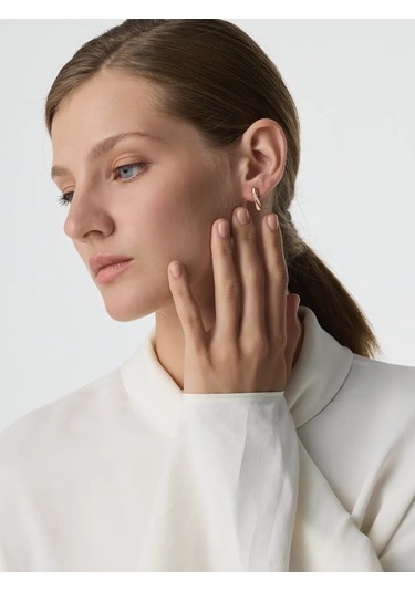 Lepta 925 Ayar Gümüş, Altın Kaplamalı Küpe 460872843 Diğer