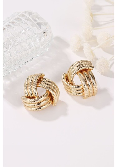 Chavin Gold Bijuteri Retro Tarz Bayan Küpe Ev19sr Gold