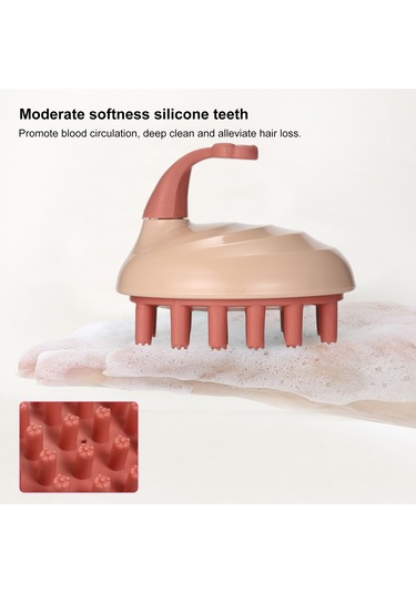 Hangfox Pembe Şampuan Fırçası Silikon Uçlu Saç Bakımı Aleti - Saç Kökünü Güçlendirir, Deri Temizler Ve Rahatlatır - Tüm Saç Tipleri İçin