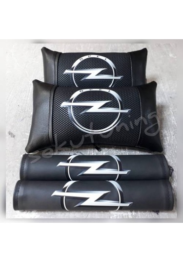 Opel Siyah Deri Boyun Yastığı Artı Deri Kemerlik