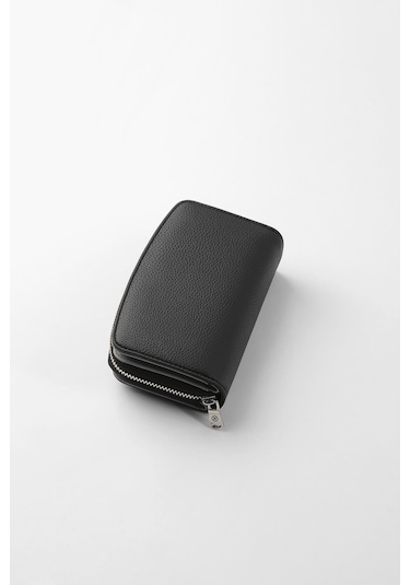 Cengiz Pakel Orta Boy Çıt Çıt Detaylı Kadın Cüzdan/portföy - 65300 65300-siyah-gri