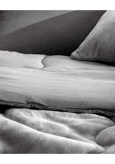 Madame Coco Kaira Tek Kişilik Comforter Set - Antrasit Gri
