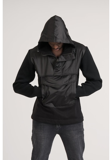 Giotelli Regular Fit Kapşonlu Kanguru Cepli Sweatshirt Siyah