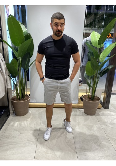 Eliesar Elite Gri Renk Şort Gri Melanj