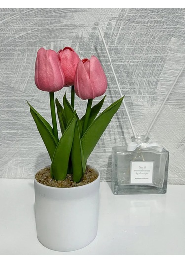 4fun Yapay Silikon Lale Çiçekleri Saksıda Dekorasyon İçin 319526468 Pembe