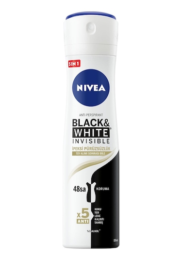 Nivea Black & White Invisible İpeksi Pürüzsüzlük Kadın Deodorant 150 ML