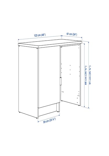 Ikea Beyaz Çok Amaçlı Mutfak Dolabı 120x61x91 Cm