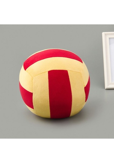 Evidea Soft Voleybol Topu Figürlü Yastık - Kırmızı / Sarı - 20 Cm Kırmızı / Sarı