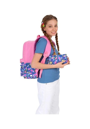 Kaukko Soft Floral Surprise Kalem Çantası Pink K2669