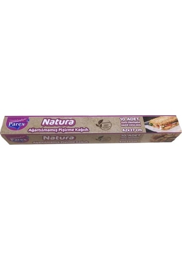Natura Ağartılmamış Hazır Kesilmiş Pişirme Kağıdı 10 Lu