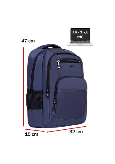 Dada 03 Usb Aparatlı Lacivert Laptop Sırt Çantası 15,6 İnç Geniş İç Hacim Darbe Emici Koruma