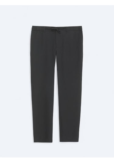 Kip Siyah Düz Dokuma Jogging Fit Casual Pantolon Siyah